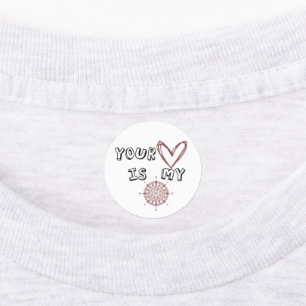 Romantic Compass Love Quote Gift  Kids' Labels