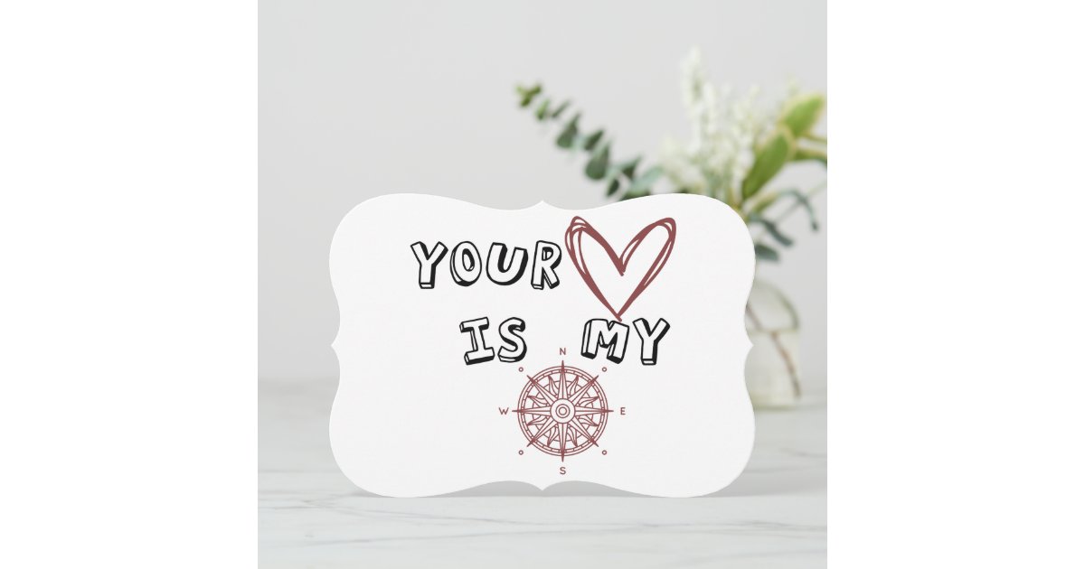 Romantic Compass Love Quote Gift Note Card | Zazzle