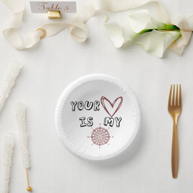 Romantic Compass Love Quote Gift  Paper Bowls (Wedding)