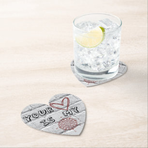 Romantic Compass Love Quote Gift  Paper Coaster
