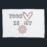 Romantic Compass Love Quote Gift  Pillow Case<br><div class="desc">This sweet and meaningful artwork features the message “Your Heart Is My Compass” with a hand-drawn heart and compass, symbolizing love, guidance, and belonging. Perfect for anniversaries, Valentine’s Day, or as a heartfelt everyday gift.Whether on apparel, mugs, cards, or home décor, it’s a reminder that true love always points you...</div>