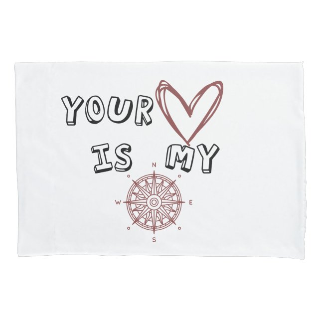 Romantic Compass Love Quote Gift  Pillow Case (Front)