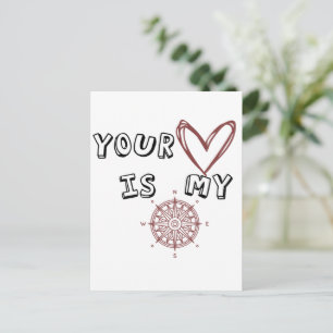 Romantic Compass Love Quote Gift Postcard