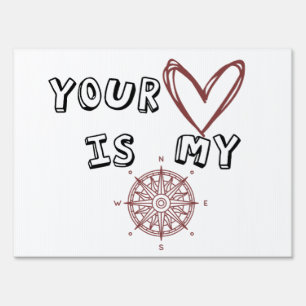 Romantic Compass Love Quote Gift Sign