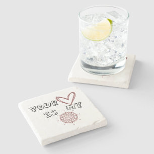 Romantic Compass Love Quote Gift  Stone Coaster