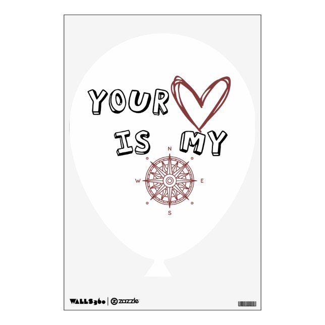 Romantic Compass Love Quote Gift  Wall Decal (Front)