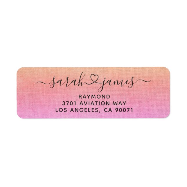 Romantic Connected by Love Wedding Return Address Label (Front)