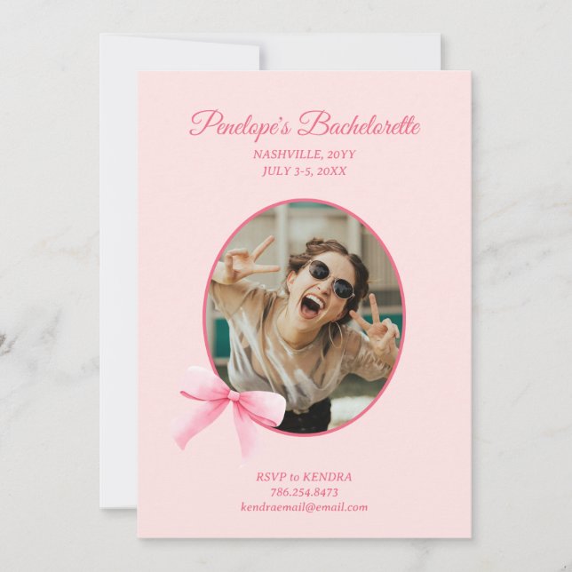 Romantic Coquette Bachelorette Party Invitation (Front)