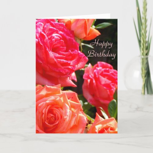 Romantic Coral roses Card
