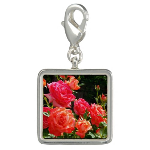 Romantic Coral Roses Charm