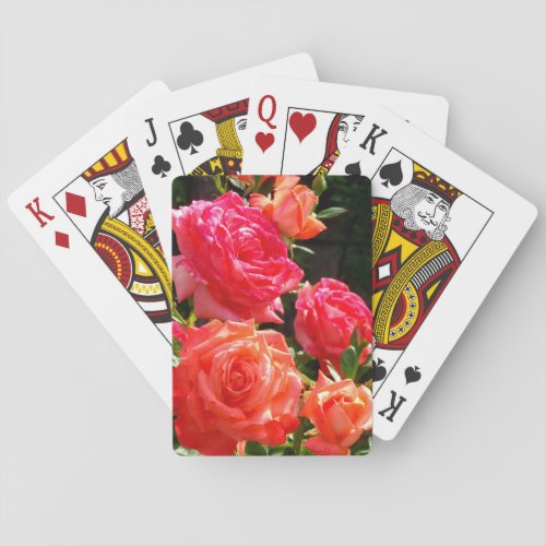 Romantic Coral roses Poker Cards