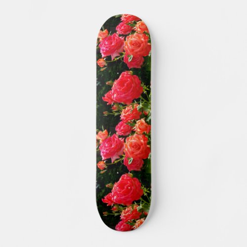 Romantic Coral Roses Skateboard