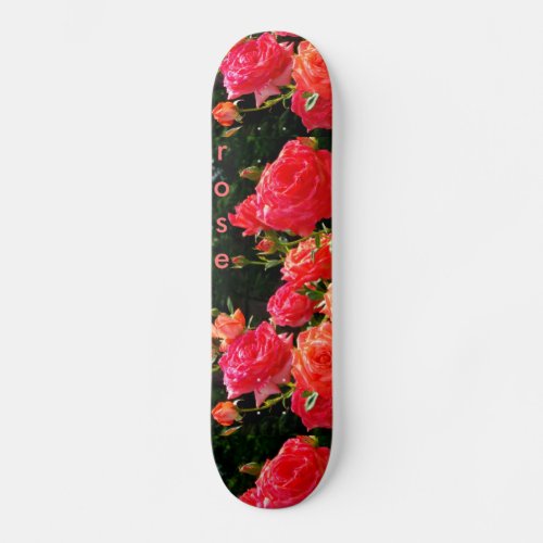 Romantic Coral Roses Skateboard Deck