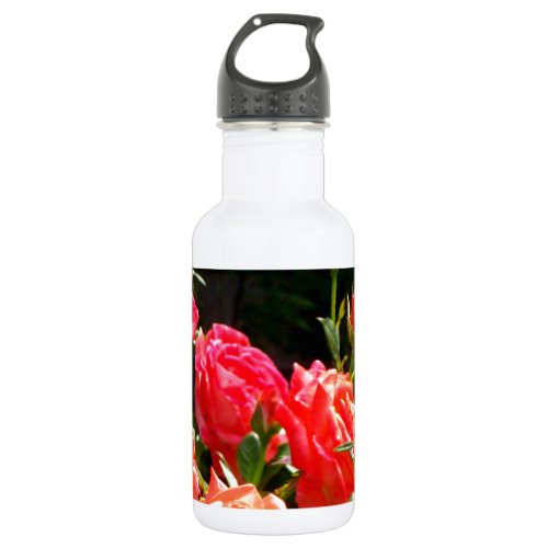 Romantic Coral Roses Stainless Steel Water Bottle