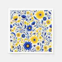 Romantic Cornflower Blue and Yellow Floral