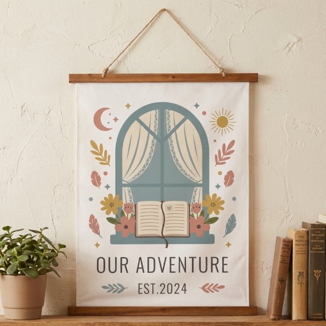 Romantic Cottage Window Flowers Art Print Hanging Tapestry (Cottage Window Flowers Tapestry)