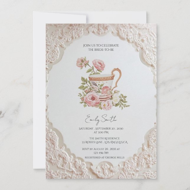 Romantic Cottagecore Bridal Shower Invitation (Front)