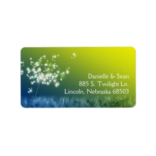 Romantic Country Dandelion Wedding Address Label