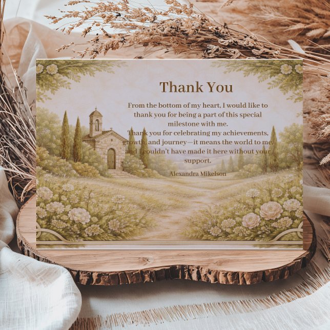 Romantic Countryside Floral Birthday Thank You Card (Creator Uploaded)
