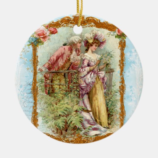 Romantic Couple 18th Century Christmas Ornament