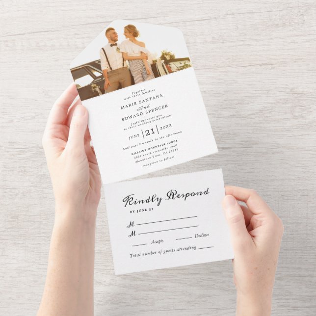 Romantic Couple  All In One Invitation (Tearaway)