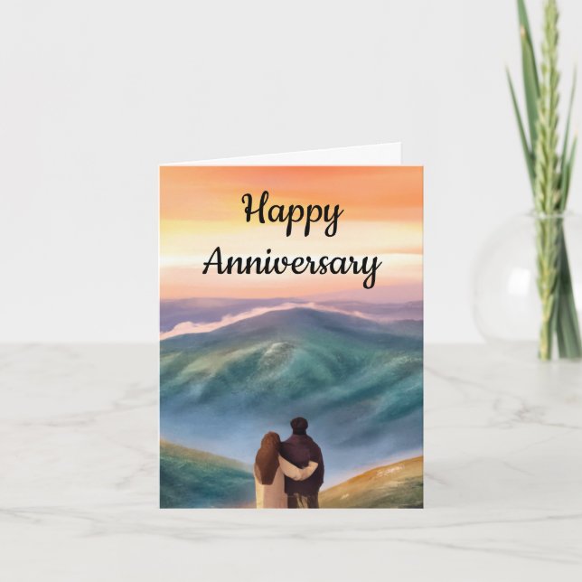 Romantic Couple Anniversary Card (Front)