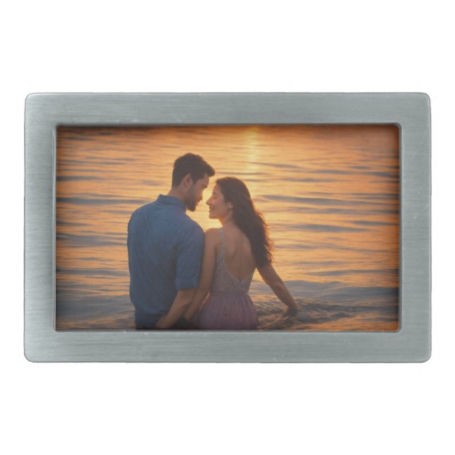 Romantic Couple Art-Printed Belt Buckle – Stylish  (Front)