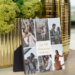 Romantic Couple Collage Anniversary Custom Photo Plaque<br><div class="desc">Chic customizable photo plaque collage for your husband,  wife,  girlfriend,  or boyfriend at your celebration of love. Add 6 of your favorite relationship,  engagement,  or wedding photos and order as a romantic gift for your partner. A beautiful personalized print full of memories.</div>