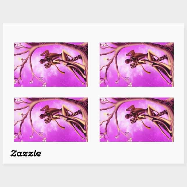 Romantic Couple Dance the Tango Rectangular Sticker (Sheet)