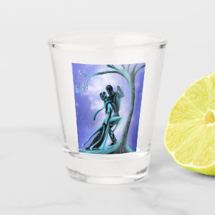 Romantic Couple Dance the Tango Shot Glass