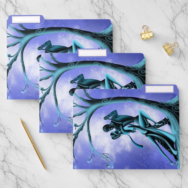 Romantic Couple Dancing the Tango blue  File Folder (Set)