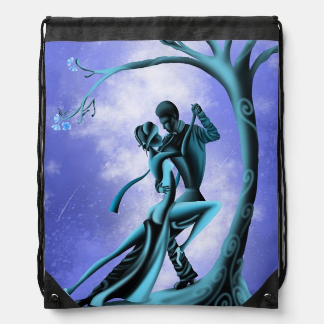 Romantic Couple Dancing the Tango  Drawstring Bag (Front)