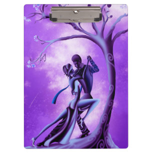 Romantic Couple Dancing the Tango purple Clipboard