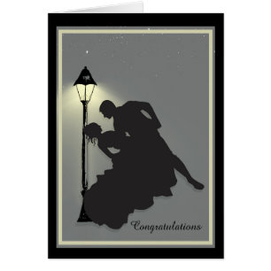 Romantic Couple Dancing Under a Streetlight Cards