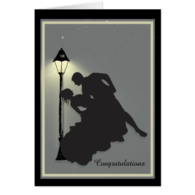 Romantic Couple Dancing Under a Streetlight Cards (Front)