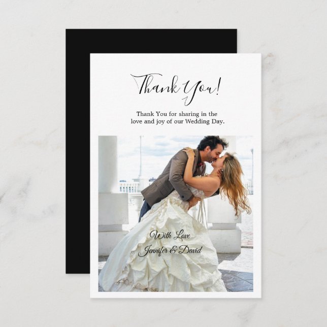 Romantic Couple Flat Thank You Card (Front/Back)