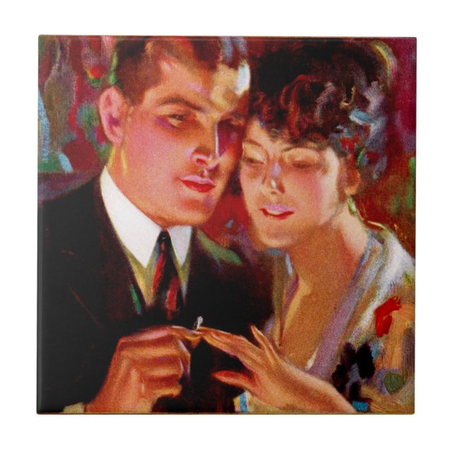 Romantic Couple from Ide Collars Ad Ceramic Tile (Front)