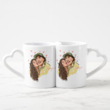 Romantic Couple Heart - handled Mug