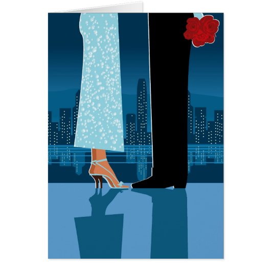 Romantic Couple in City Cards (Front)