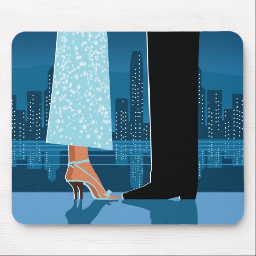 Romantic Couple in City Mouse Pad