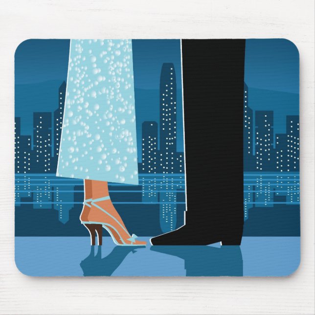 Romantic Couple in City Mouse Pad (Front)