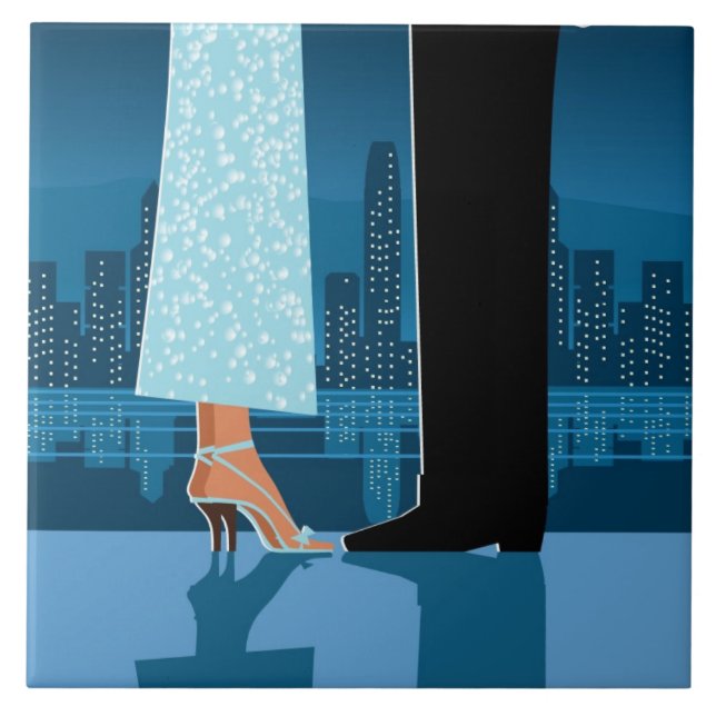 Romantic Couple in City Tile (Front)