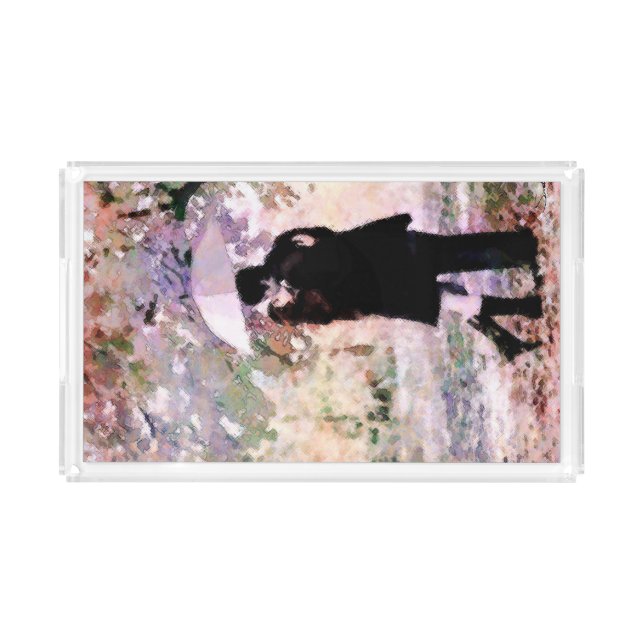 Romantic Couple in Love Kissing in The Rain  Acrylic Tray (Front)