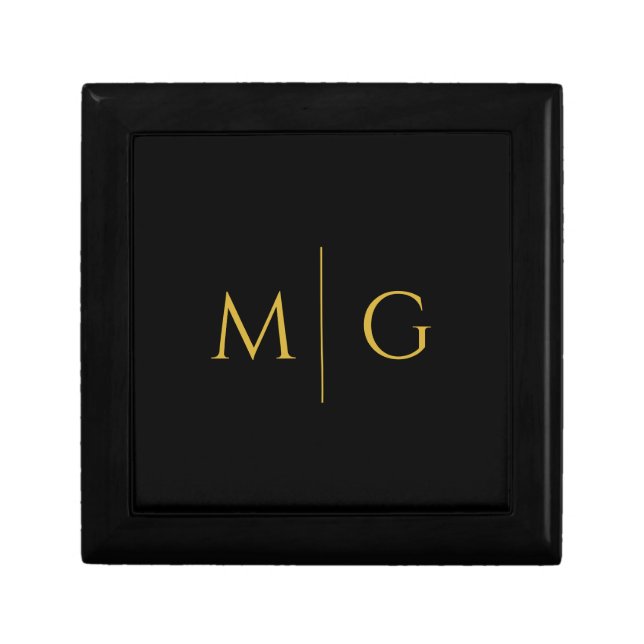 Romantic Couple Initials Personalized Wooden Gift Box (Front)