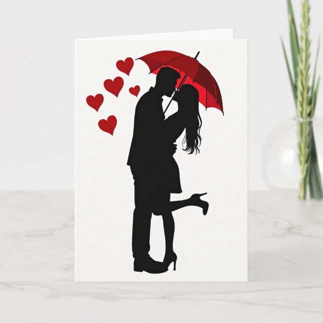 Romantic Couple Kiss Card (Front)