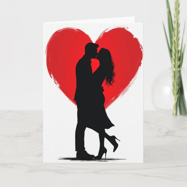 Romantic Couple Kiss Love Card (Front)