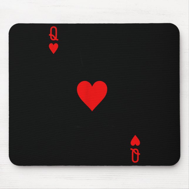 Romantic Couple Kiss Queen Of Hearts Ker Playing C Mouse Pad (Front)