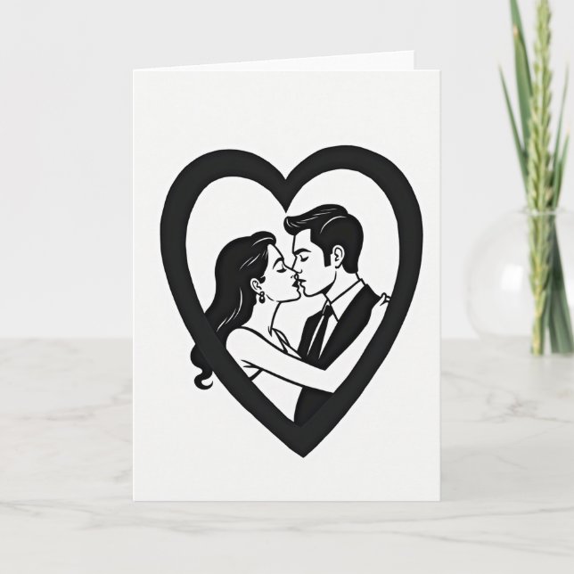 Romantic Couple Kissing Love Card (Front)