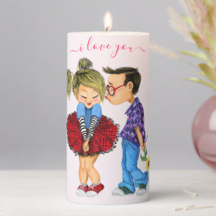 Romantic Couple Love Candle - I Love You