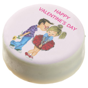 Romantic Couple Love Happy Valentine's Day Chocolate Covered Oreo